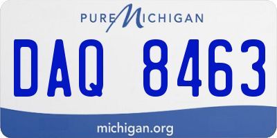 MI license plate DAQ8463