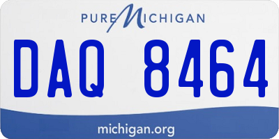 MI license plate DAQ8464