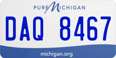 MI license plate DAQ8467