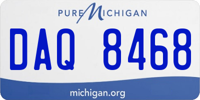 MI license plate DAQ8468