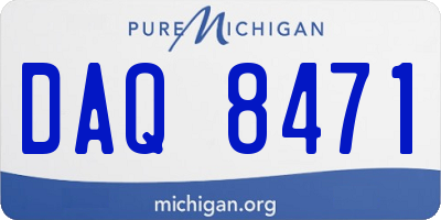 MI license plate DAQ8471