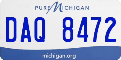 MI license plate DAQ8472