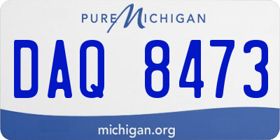 MI license plate DAQ8473