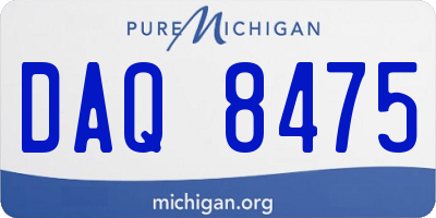 MI license plate DAQ8475