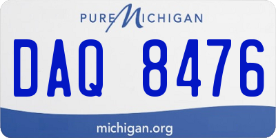 MI license plate DAQ8476