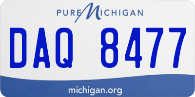 MI license plate DAQ8477