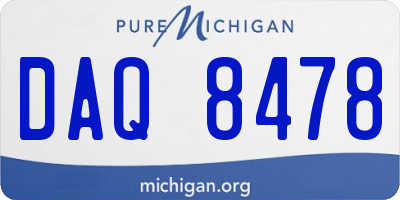 MI license plate DAQ8478