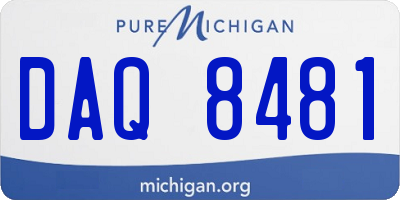 MI license plate DAQ8481