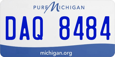 MI license plate DAQ8484
