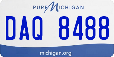MI license plate DAQ8488