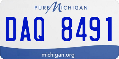 MI license plate DAQ8491