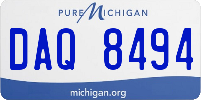 MI license plate DAQ8494