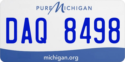 MI license plate DAQ8498