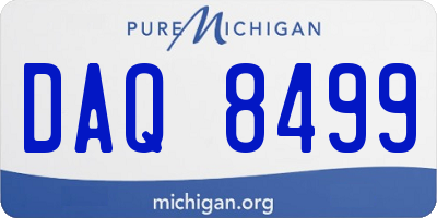 MI license plate DAQ8499