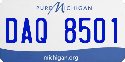 MI license plate DAQ8501