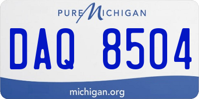 MI license plate DAQ8504