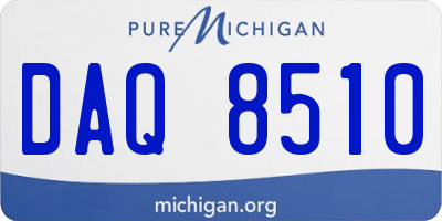 MI license plate DAQ8510