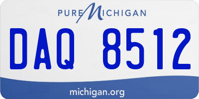 MI license plate DAQ8512