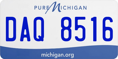 MI license plate DAQ8516
