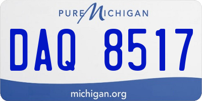 MI license plate DAQ8517