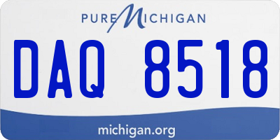 MI license plate DAQ8518
