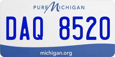 MI license plate DAQ8520