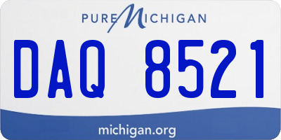 MI license plate DAQ8521