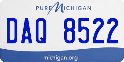 MI license plate DAQ8522