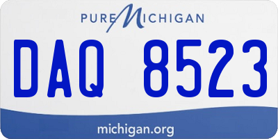 MI license plate DAQ8523