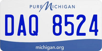 MI license plate DAQ8524