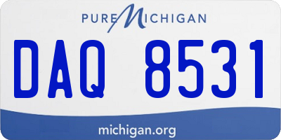 MI license plate DAQ8531