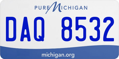 MI license plate DAQ8532