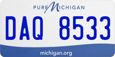 MI license plate DAQ8533