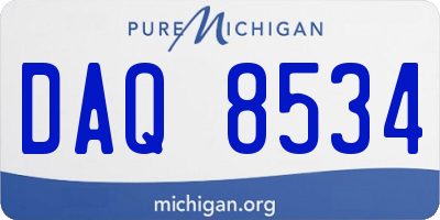 MI license plate DAQ8534