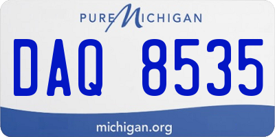 MI license plate DAQ8535