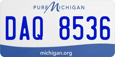 MI license plate DAQ8536
