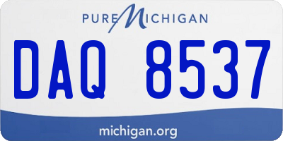 MI license plate DAQ8537