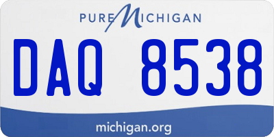MI license plate DAQ8538
