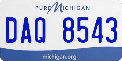 MI license plate DAQ8543