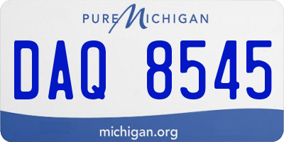 MI license plate DAQ8545