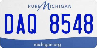 MI license plate DAQ8548