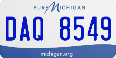 MI license plate DAQ8549