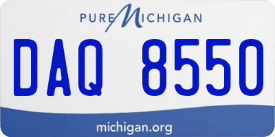MI license plate DAQ8550