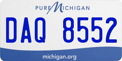 MI license plate DAQ8552