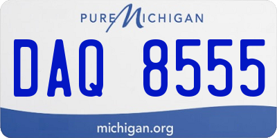 MI license plate DAQ8555