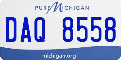 MI license plate DAQ8558