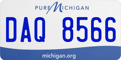 MI license plate DAQ8566