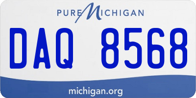 MI license plate DAQ8568