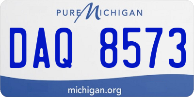 MI license plate DAQ8573