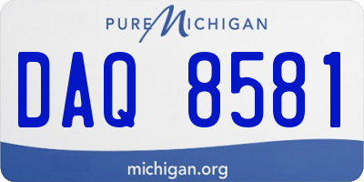 MI license plate DAQ8581